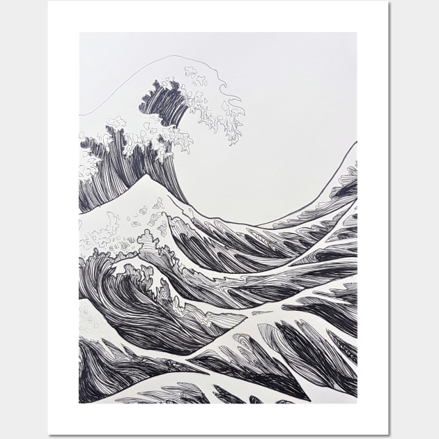 The Great Wave Wall Art by Bergtanne